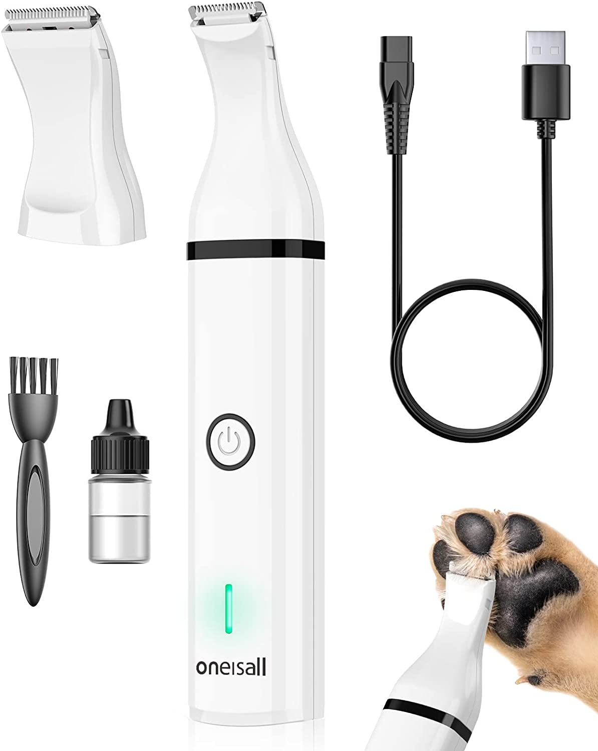 Oneisall Dog Clippers with Double Blades,Cordless Small Pet Hair Grooming Trimmer,Low Noise for Trimming Dog'S Hair around Paws, Eyes, Ears, Face, Rump