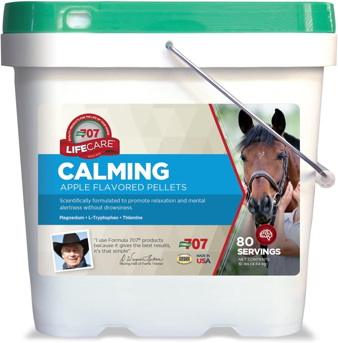 Calming Equine Supplement 5LB Bucket - Anxiety Relief and Enhanced Focus for Horses - L-Tryptophan, Thiamine & Magnesium