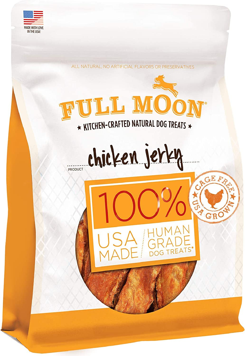 Full Moon Chicken Jerky Healthy All Natural Dog Treats Human Grade Made in USA Grain Free