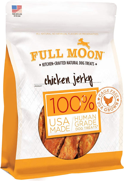 Full Moon Chicken Jerky Healthy All Natural Dog Treats Human Grade Made in USA Grain Free