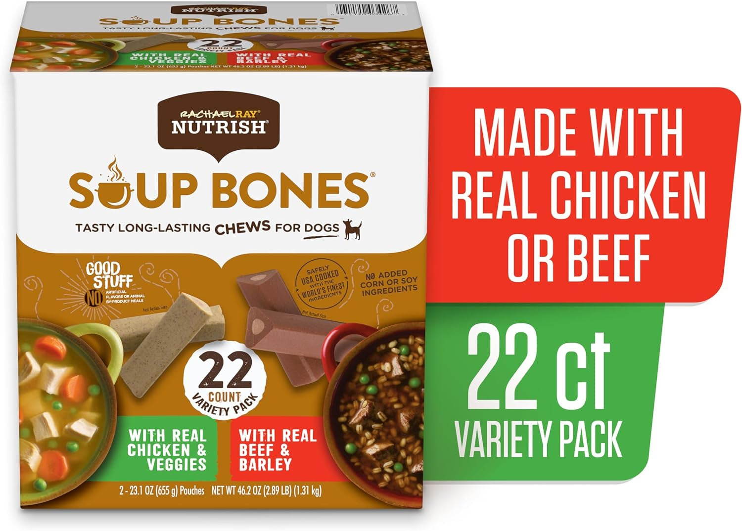 Nutrish Rachael Ray Soup Bones Long Lasting Dog Chews Variety Pack