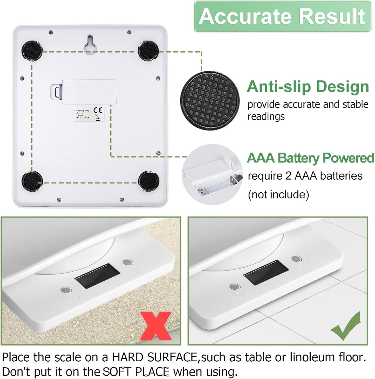 Digital Pet Scale, Multi-Function LCD Scale Digital Weight, Perfect for Puppy/Kitten/Hamster/Hedgehog/Food