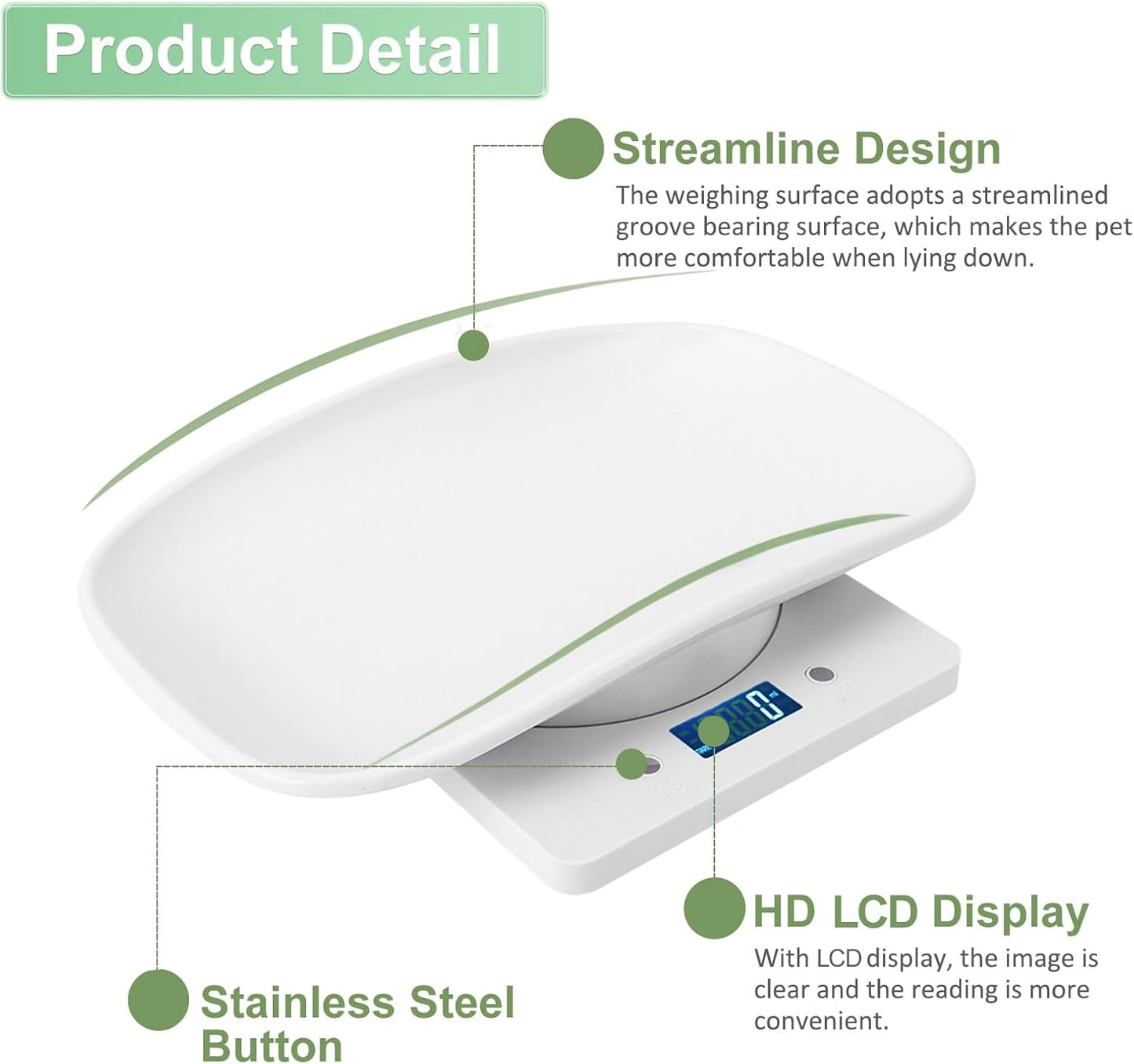 Digital Pet Scale, Multi-Function LCD Scale Digital Weight, Perfect for Puppy/Kitten/Hamster/Hedgehog/Food