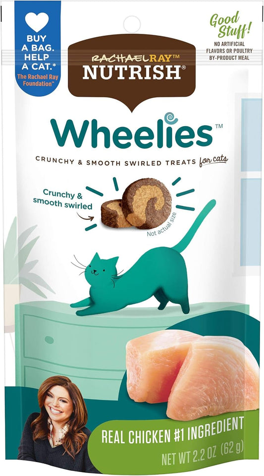 Nutrish Rachael Ray Wheelies Cat Treats, Chicken, 2.2 Ounces (Pack of 12)