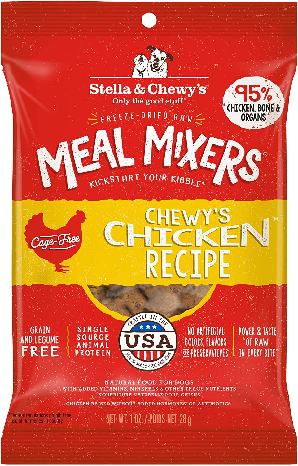 Stella & Chewy'S Freeze Dried Raw Chewy’S Chicken Meal Mixers - Dog Food Topper for Small & Large Breeds - Grain Free, Protein Rich Recipe