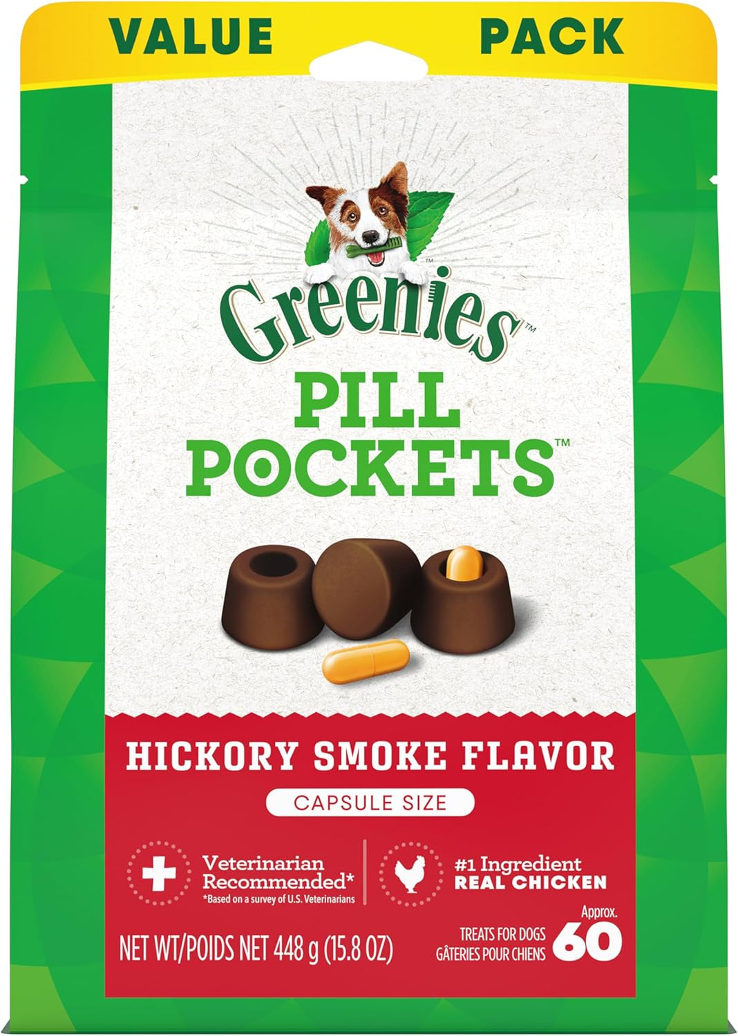 Chicken Flavor Capsule Size Pill Pockets Treats for Dogs