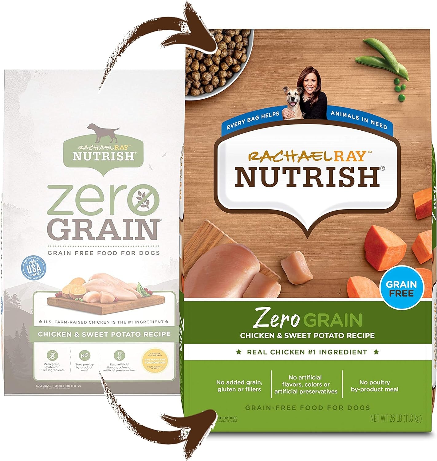 Rachael Ray Zero Grain Dry Dog Food, Chicken & Sweet Potato Recipe, 26 Pound Bag