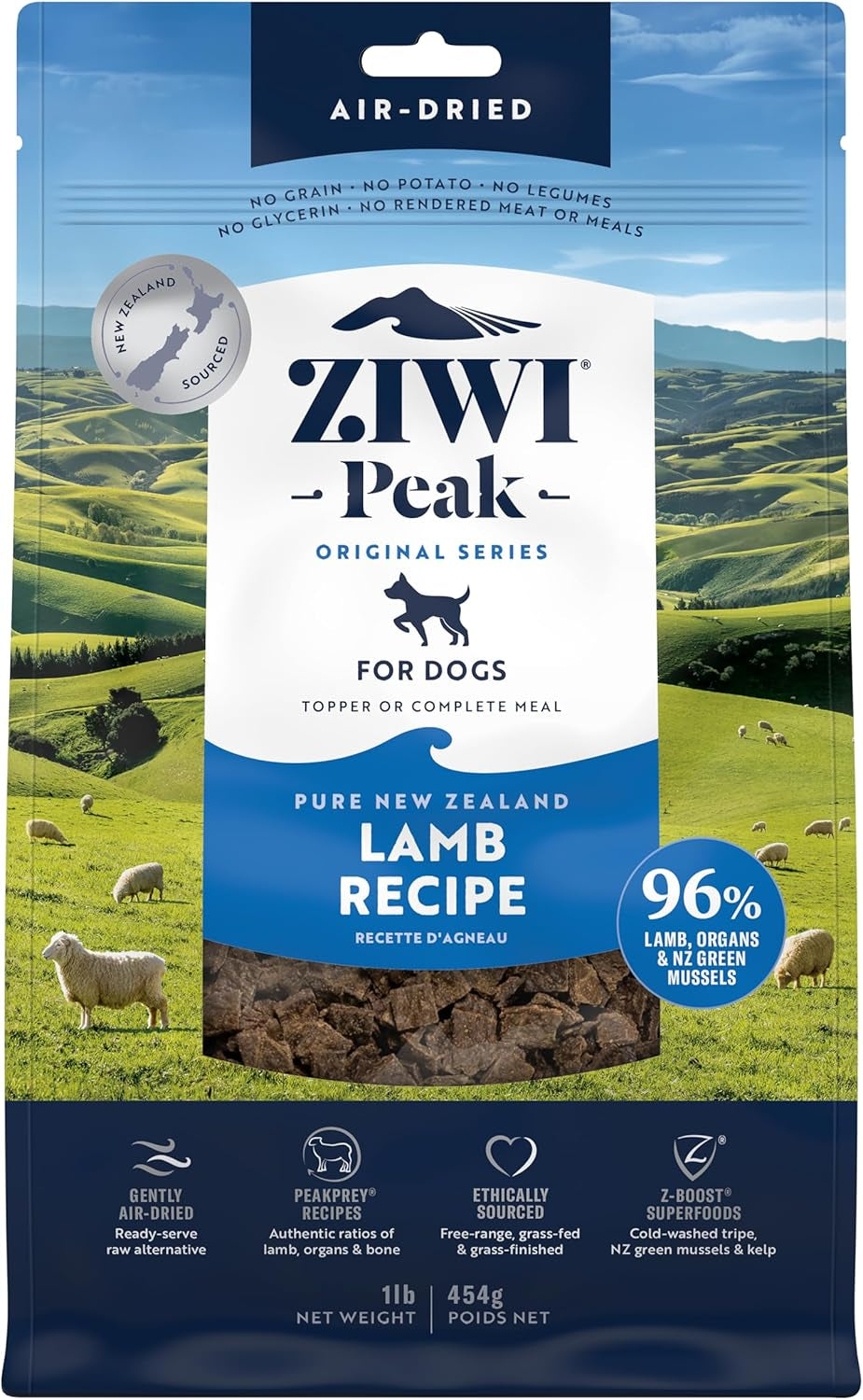 ZIWI Peak Air-Dried Dog Food - All Natural, High Protein, Grain Free, Limited Ingredient with Superfoods