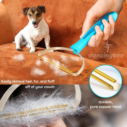 Carpet Rake for Pet Hair Removal - 2-Pcs Set Pet Hair Carpet Rake with Dog, Cat Hair Remover - Carpet Scraper Tool with 55-Inch Adjustable Handle