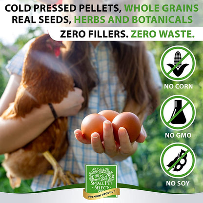 Small Pet Select Chicken Layer Feed Pellets, 18% Protein Level, Corn-Free, Soy-Free, Non-Gmo, All Natural US Locally Sourced Ingredients