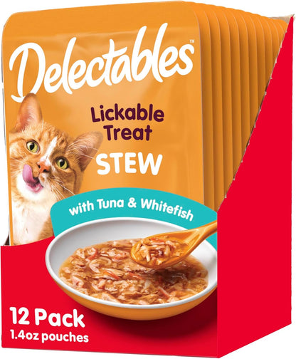 Hartz Delectables Stew Lickable Wet Cat Treats for Adult & Senior Cats