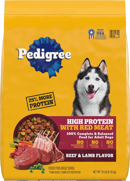 Pedigree High Protein Adult Dry Dog Food, Beef and Lamb Flavor