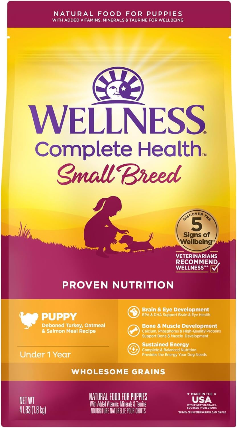 Complete Health Small Breed Adult Dry Dog Food with Grains and Real Turkey, Natural Ingredients, Omega Fatty Acids, and Probiotics, Made in USA