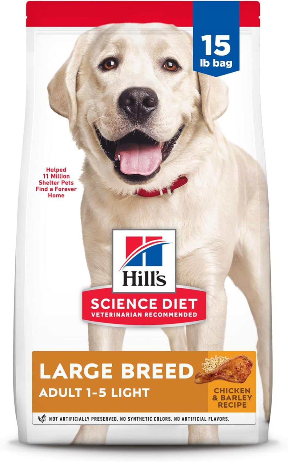 Hill'S Science Diet Light , Adult 1-5, Large Breed Weight Management Support, Dry Dog Food, Chicken & Barley