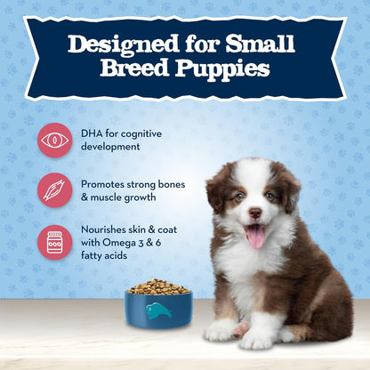 Blue Buffalo Baby BLUE Natural Small Breed Puppy Dry Dog Food, Healthy Growth Formula with DHA, Chicken and Oatmeal Recipe