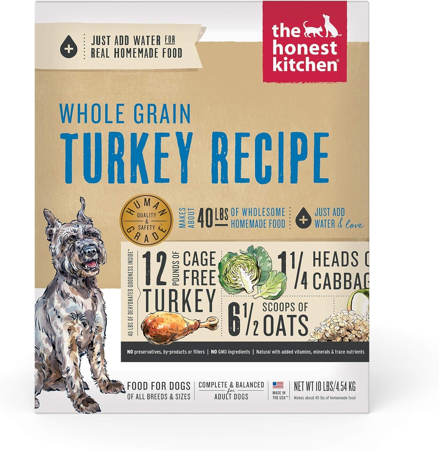 The Honest Kitchen Human Grade Dehydrated Whole Grain Dog Food - Complete Meal or Topper