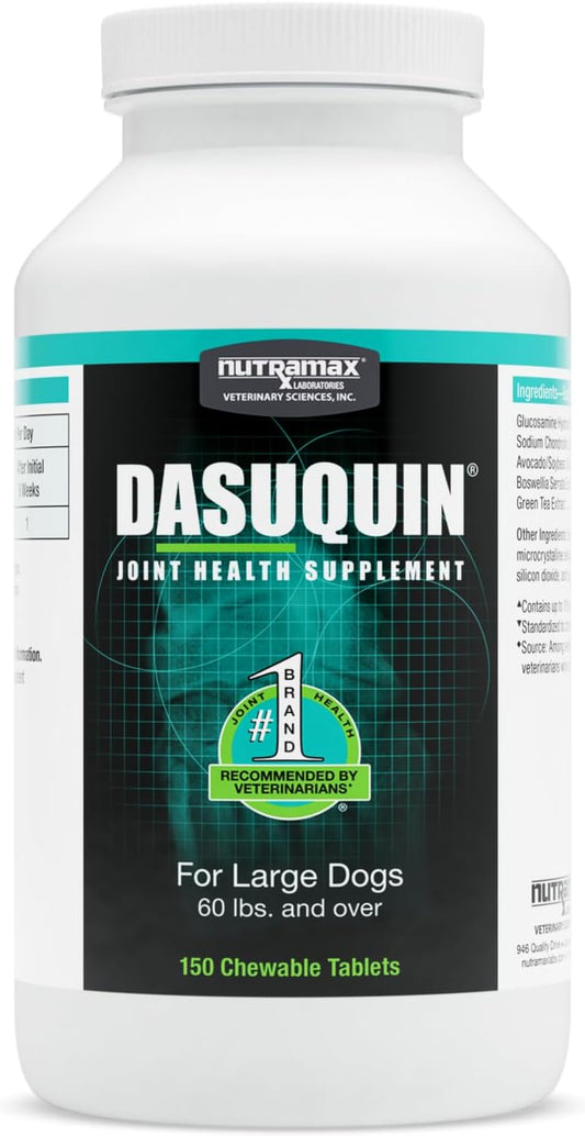 Nutramax Dasuquin Joint Health Supplement for Large Dogs - with Glucosamine, Chondroitin, ASU, Boswellia Serrata Extract, Green Tea Extract, 150 Chewable Tablets