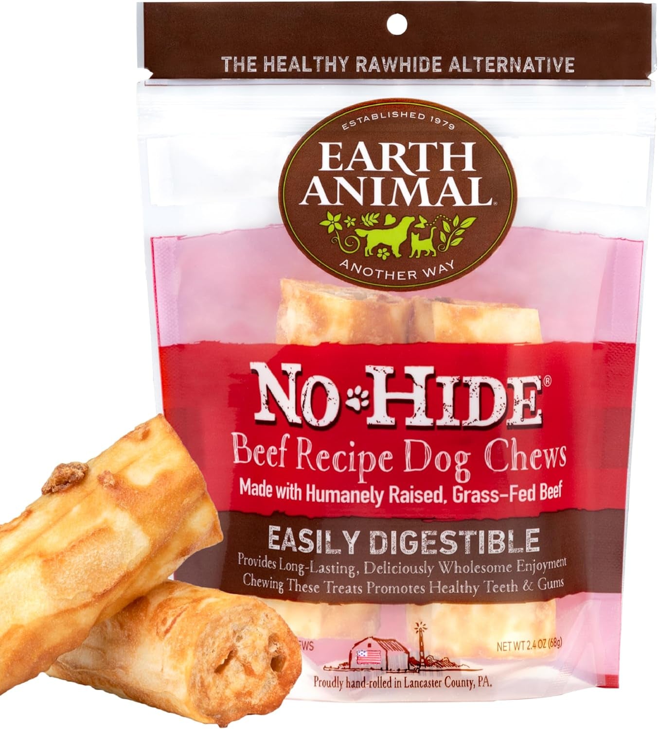 Earth Animal No Hide Small Long Lasting Dog Chew Rolls