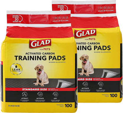 for Pets Black Charcoal Puppy Pads - Super Absorbent Disposable Dog Pee Pads, Potty Training Pads, and Pet Supplies - Dog Pee Pads for Crate Training and Indoor Use 23" X 23" - 100 Count