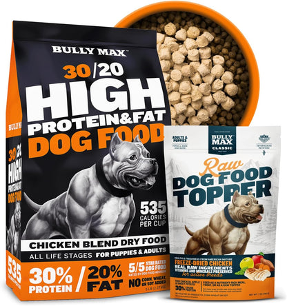 Bully Max High Performance Premium Dry Dog Food for All Ages - High Protein Natural Puppy Food for Small & Large Breed Puppies & Adult Dogs