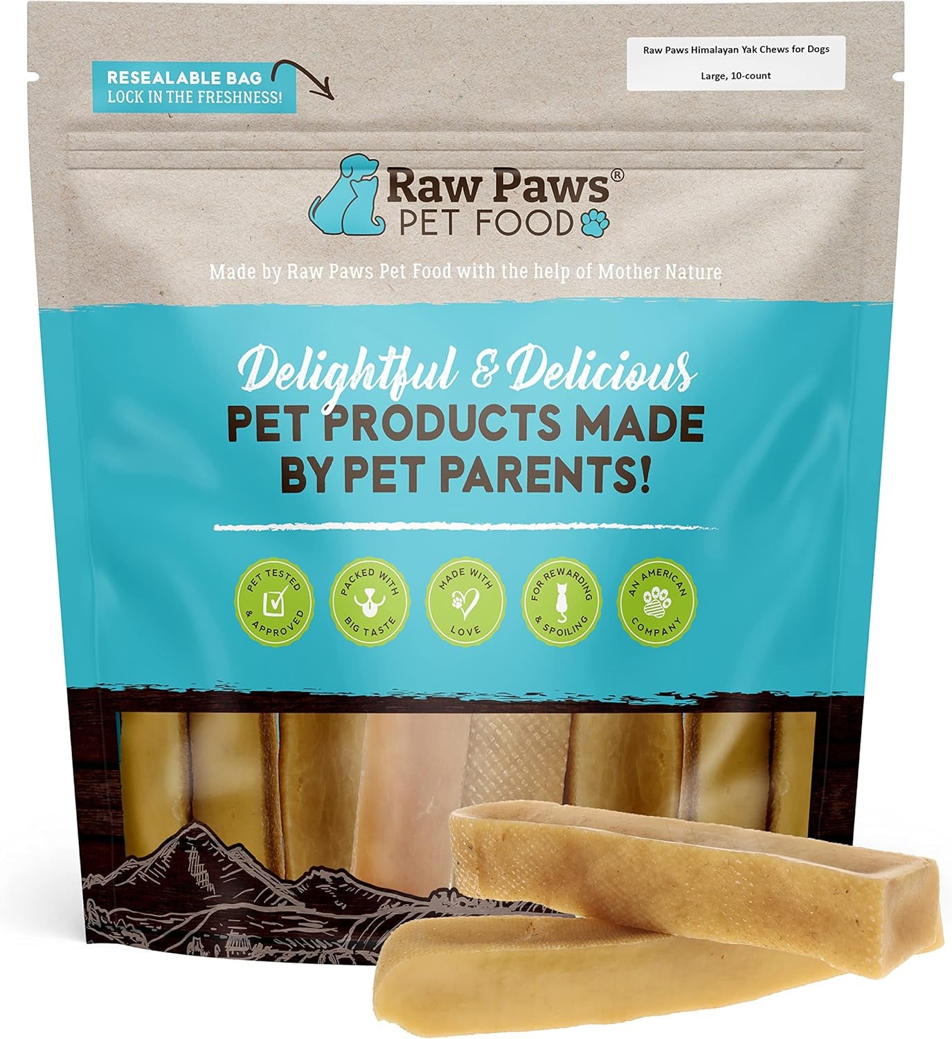 Raw Paws Yak Cheese Himalayan Yak Chews for Large Dogs, Large - Himalayan Cheese for Large Dogs - Yak Bones for Dogs - Yak Milk Bones for Dogs - Dog Cheese Chews Himalayan - Dog Yak Chews