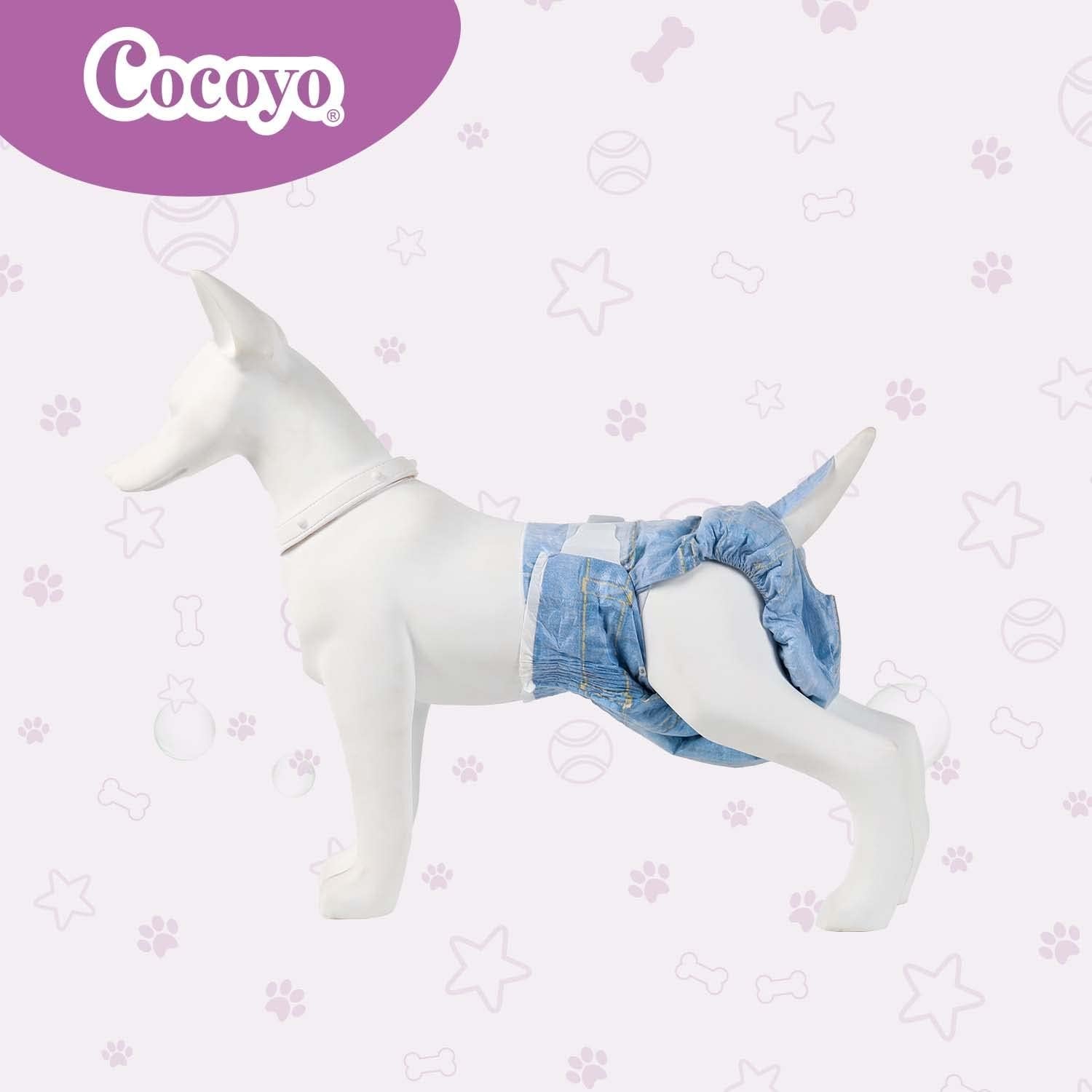 COCOYO Disposable Dog Diapers Female, Doggie Diapers Female,Puppy Diapers Female, Super Absorbent, Breathable, Wetness Indicator