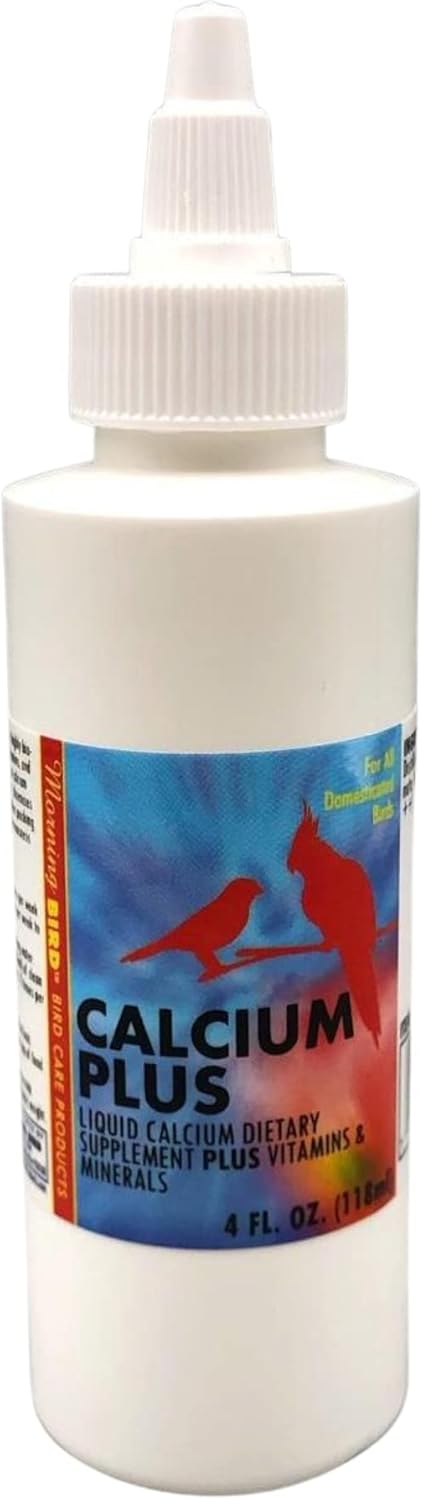 Morning Bird Calcium plus Supplement for Avian Health, Liquid Calcium Formula with Magnesium and Vitamin D3