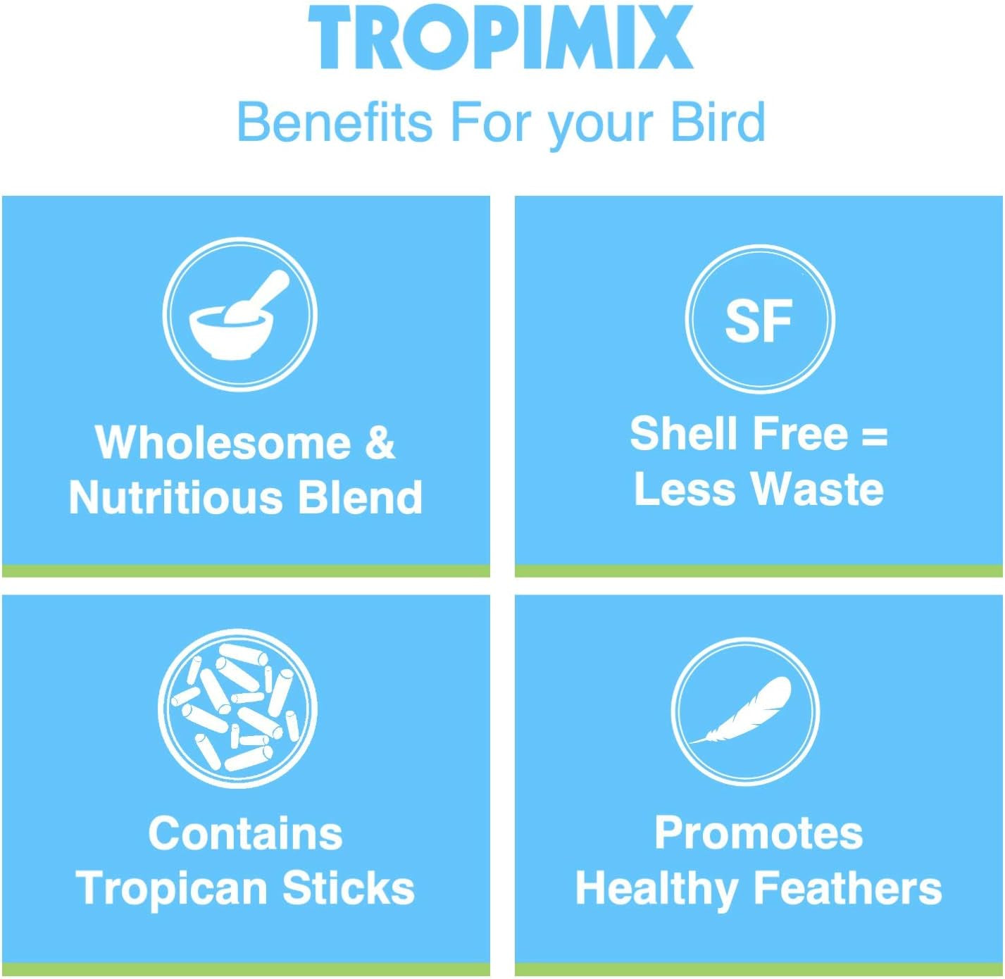 Hari Tropimix Bird Food, Hagen Large Parrot Food with Seeds, Fruit, Nuts, Vegetables, Grains, and Legumes, Enrichment Food