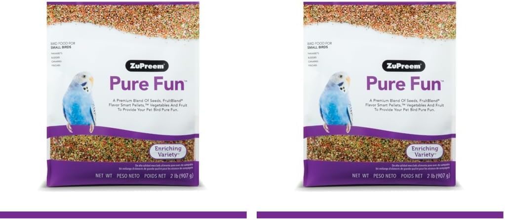 Zupreem Fruitblend Bird Pellets, Daily Bird Food for Parakeet, Budgie, Parrotlet, Dove, Core Nutrition for Small Birds, Made in USA, Parakeet Food, Budgie Food