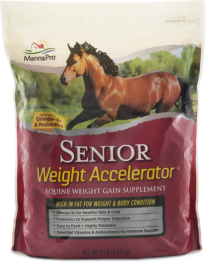 Manna Pro Weight Accelerator for Senior Horses, Made with Omega 3 Fatty Acids from Flaxseed