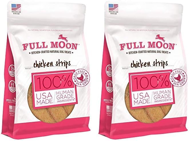 Full Moon Chicken Strips Healthy All Natural Dog Treats Human Grade Made in USA Grain Free