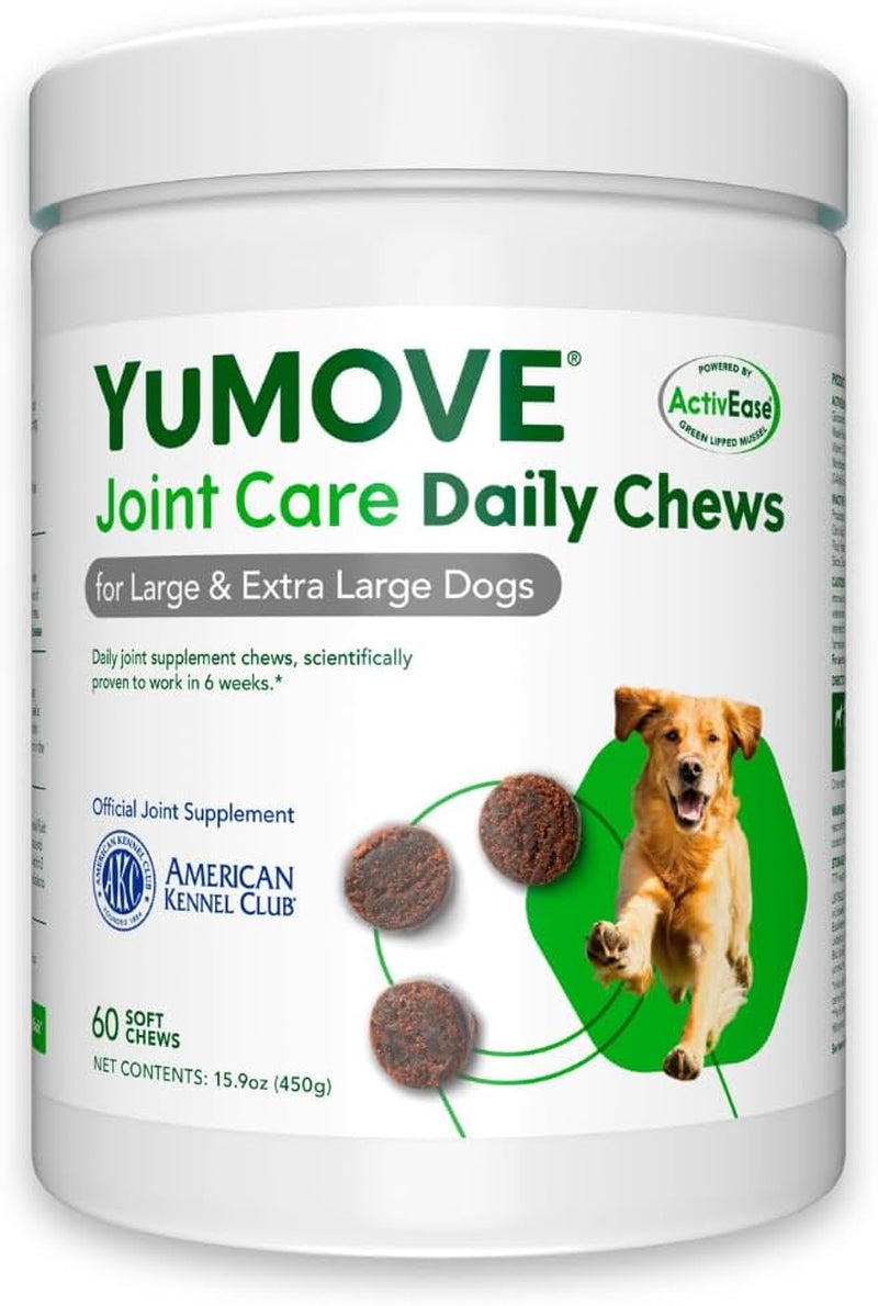 Lintbells Yumove Joint Supplement Dog Chews - Contains Glucosamine, Green Lipped Mussel - Natural Relief from Hip Ache, Stiff Joints - 1 Month’S Supply