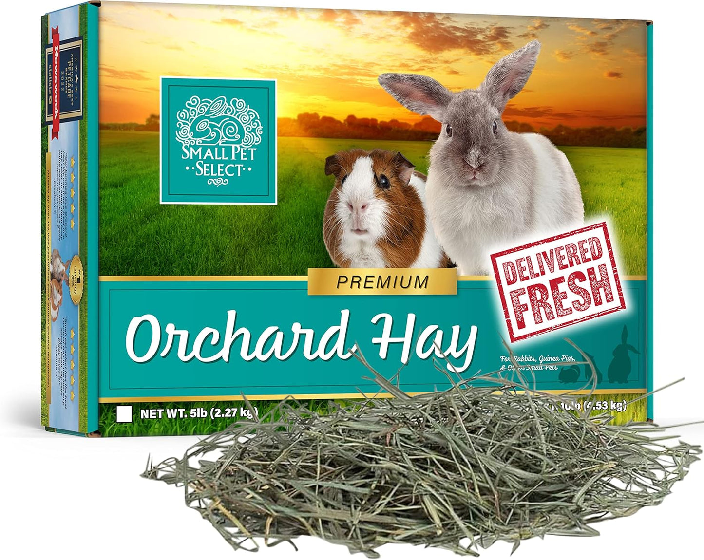 Small Pet Select Orchard Grass Hay Pet Food for Rabbits, Guinea Pigs, Chinchillas and Other Small Animals, Premium Natural Hay Grown in the US