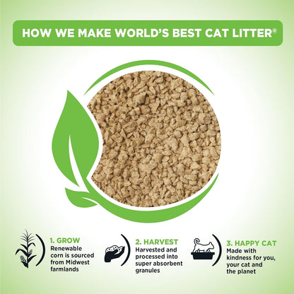 WORLD'S BEST CAT LITTER Comfort Care Unscented, Natural Ingredients, Quick Clumping, Flushable, 99% Dust Free & Made in USA - Long-Lasting Odor Control & Easy Scooping