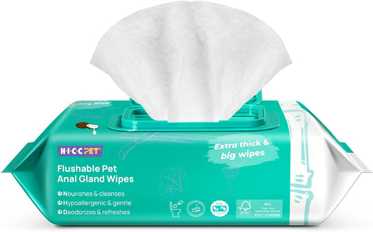 Dog Wipes for Paws and Butt, Anal Gland Wipes for Dog Cat and Pet, Cleansing & Deodorizing, Vet Recommended Cleansing Wipes, Gentle and Hypoallergenic