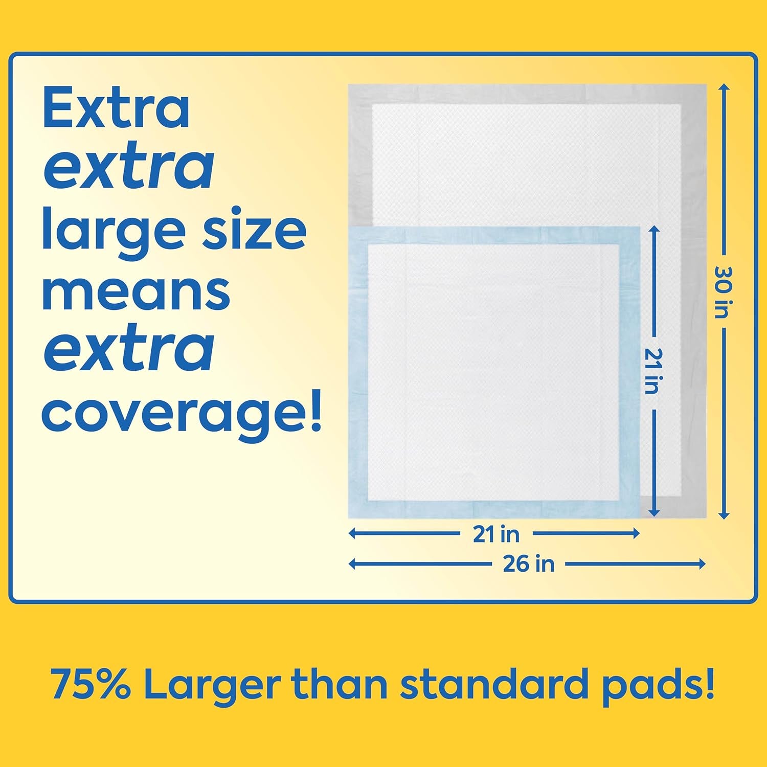 Petcare XXL Dog Training Pads, Heavy Duty Dog Pee Pads XXL, Jumbo Puppy Pads, Wee Wee Pads for Dogs and Puppies, Dog House Training, Leak Proof, Safe, Disposable, 26"X30", 30 Ct