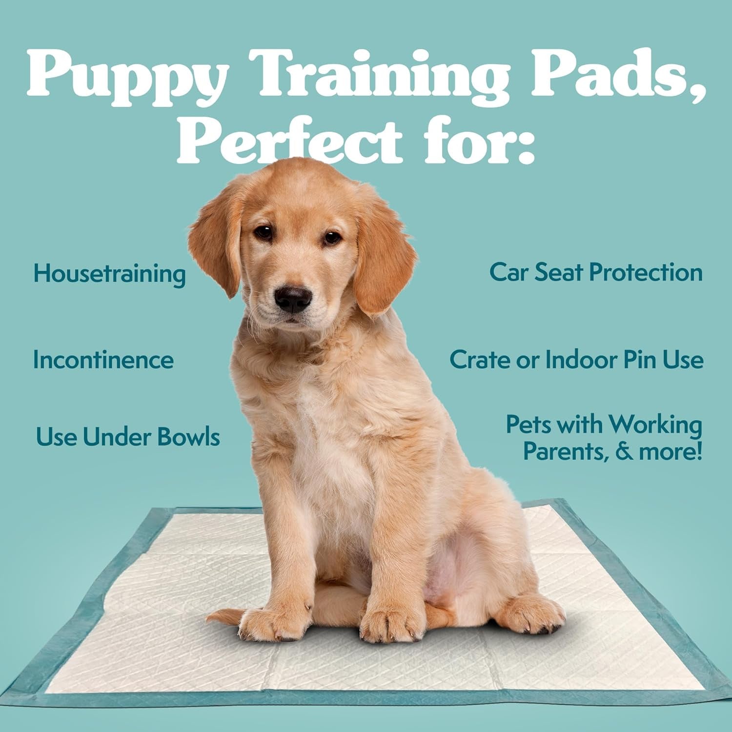 Simple Solution Large Pee Pads for Dogs, XL Puppy Potty Training Wee Wee Pad, 6 Layers Thick, Instashield Absorbent, Attracts Dogs, Leak Proof, Odor Neutralizing, Disposable, LARGE 23"X24", 100 Count