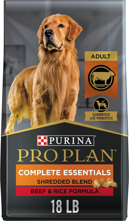 High Protein Dog Food with Probiotics for Dogs, Shredded Blend Chicken & Rice Formula - 18 Lb. Bag