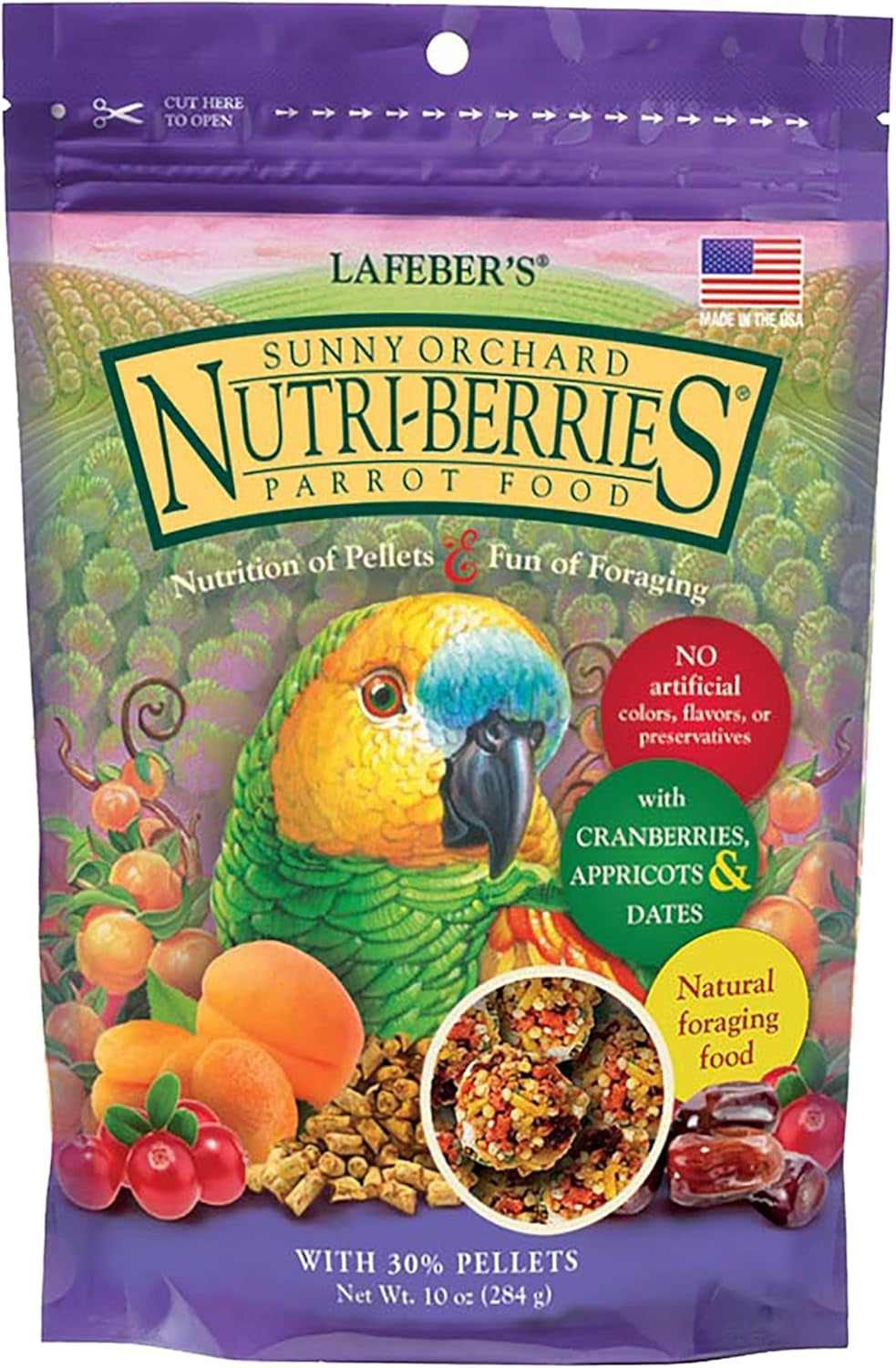 LAFEBER'S Tropical Fruit Nutri-Berries Pet Bird Food, Made with Non-Gmo and Human-Grade Ingredients, for Parrots