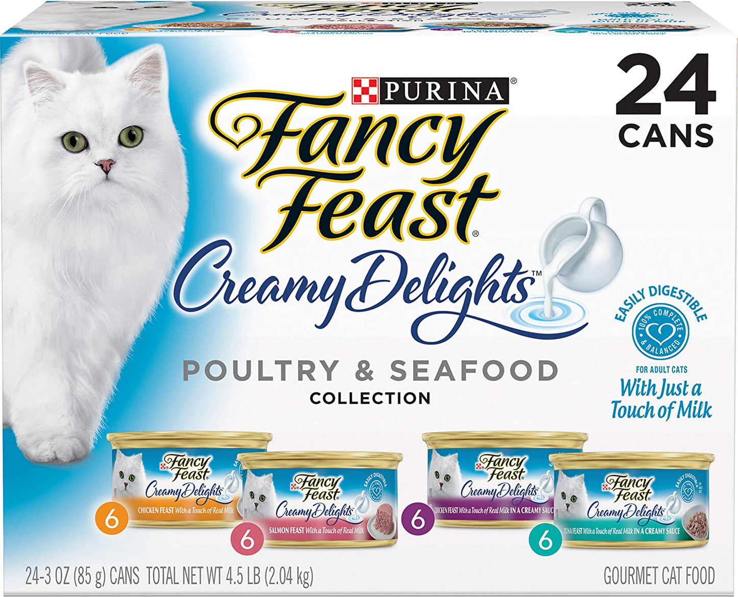 Poultry and Beef Feast Classic Pate Collection Grain Free Wet Cat Food Variety Pack - (Pack of 30) 3 Oz. Cans