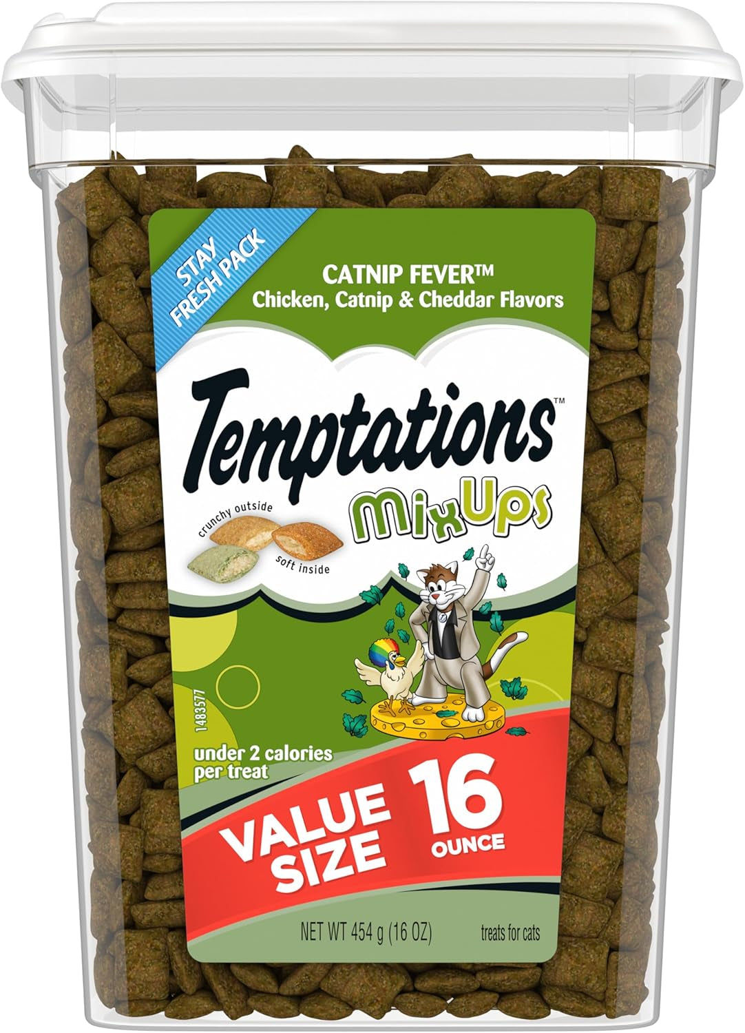 MIXUPS Crunchy and Soft Cat Treats Catnip Fever Flavor, 30 Oz. Tub (Pack of 2)