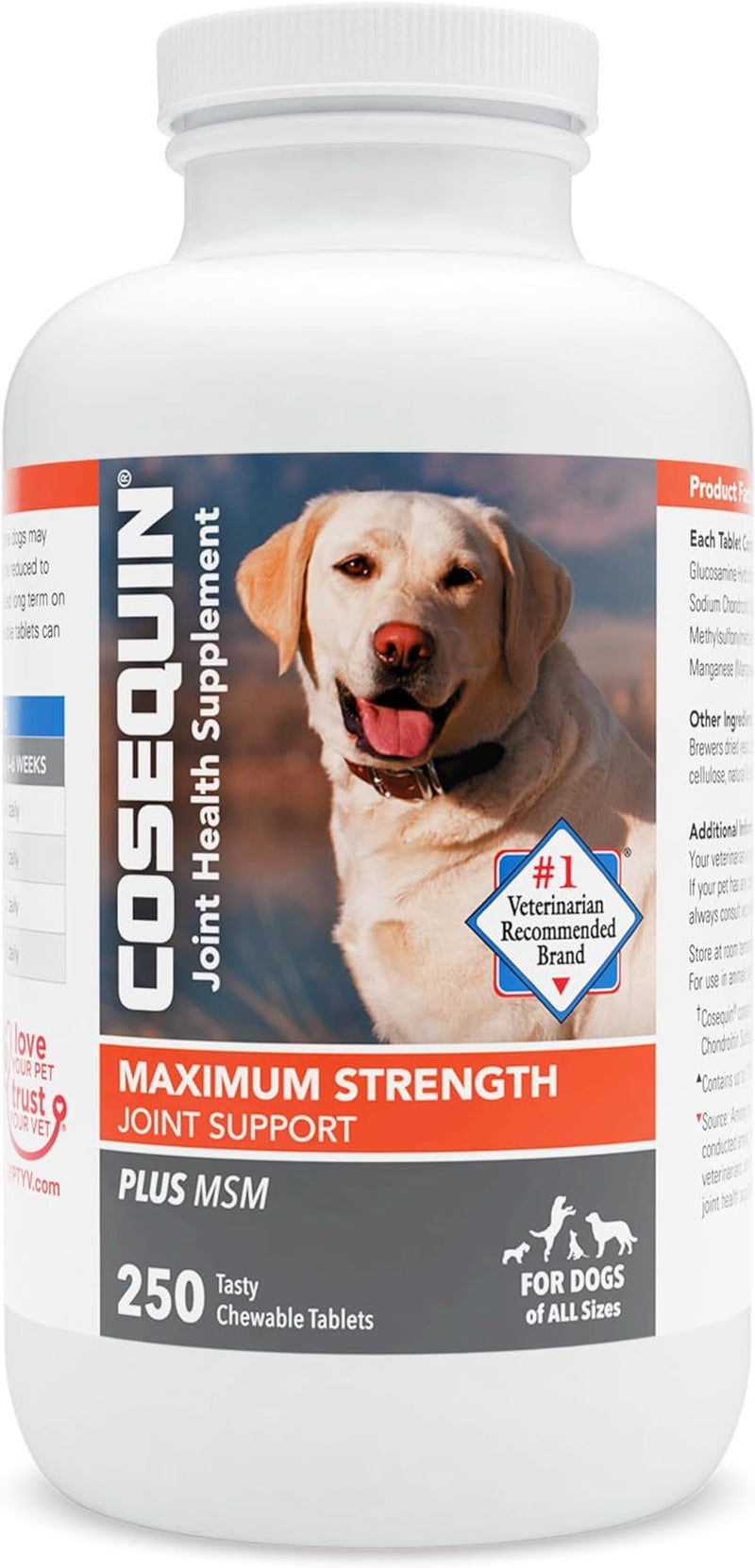 Laboratories Maximum Strength Joint Health Supplement for Dogs - with Glucosamine, Chondroitin, and MSM, 132 Chewable Tablets