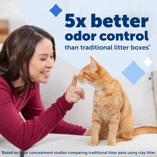 Scoopfree Crystal Cat Litter Tray Refills - Fresh Scent, Includes Leak Protection & Low Tracking Litter - Absorbs Odors on Contact