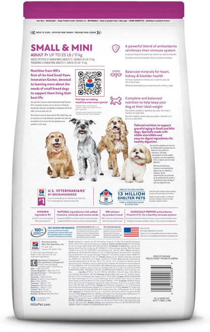 Hill'S Science Diet Small & Mini, Senior Adult 7+, Small & Mini Breeds Senior Premium Nutrition, Dry Dog Food, Chicken, Brown Rice, & Barley