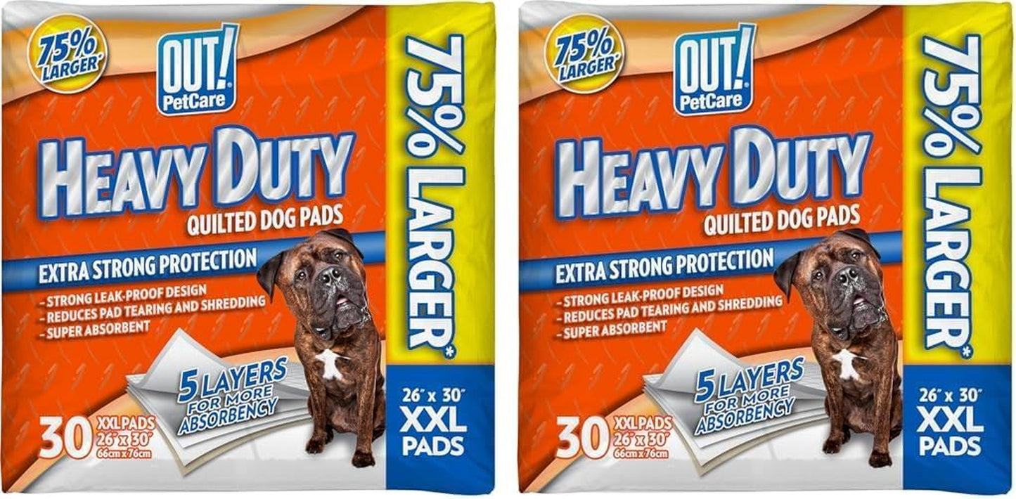 Petcare XXL Dog Training Pads, Heavy Duty Dog Pee Pads XXL, Jumbo Puppy Pads, Wee Wee Pads for Dogs and Puppies, Dog House Training, Leak Proof, Safe, Disposable, 26"X30", 30 Ct