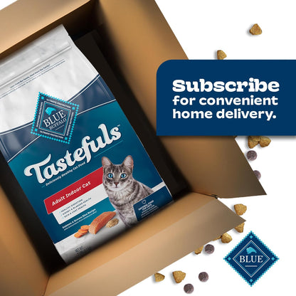 Blue Buffalo Tastefuls Natural Dry Food for Adult Indoor Cats, Salmon & Brown Rice Recipe