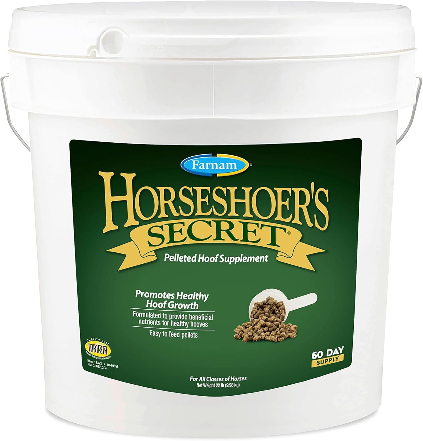 Farnam Horseshoer'S Secret Pelleted Hoof Supplements, Promotes Healthy Hoof Growth, Maintains Hoof Walls & Supports Cracked Hooves