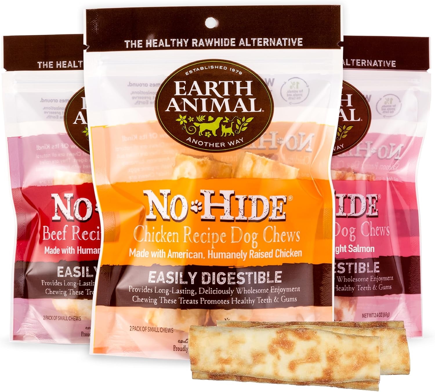 Earth Animal No Hide Small Long Lasting Dog Chew Rolls