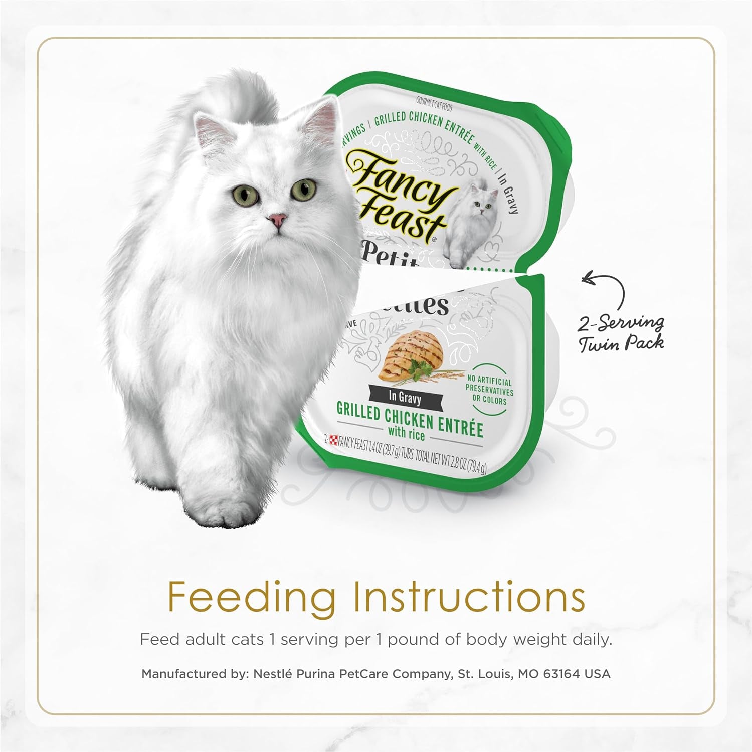 Fancy Feast Gourmet Wet Cat Food Variety Pack, Petites Gravy Collection, Break-Apart Tubs, 48 Servings - 2.8 Ounce (Pack of 48)