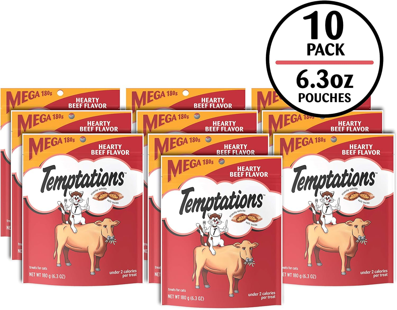 Temptations Classic Crunchy and Soft Cat Treats Hearty Beef Flavor